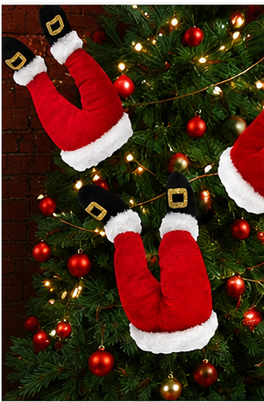 Plush Elf Leg Christmas Tree Decoration