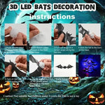 3D Haunted Bat LED Wall Decal