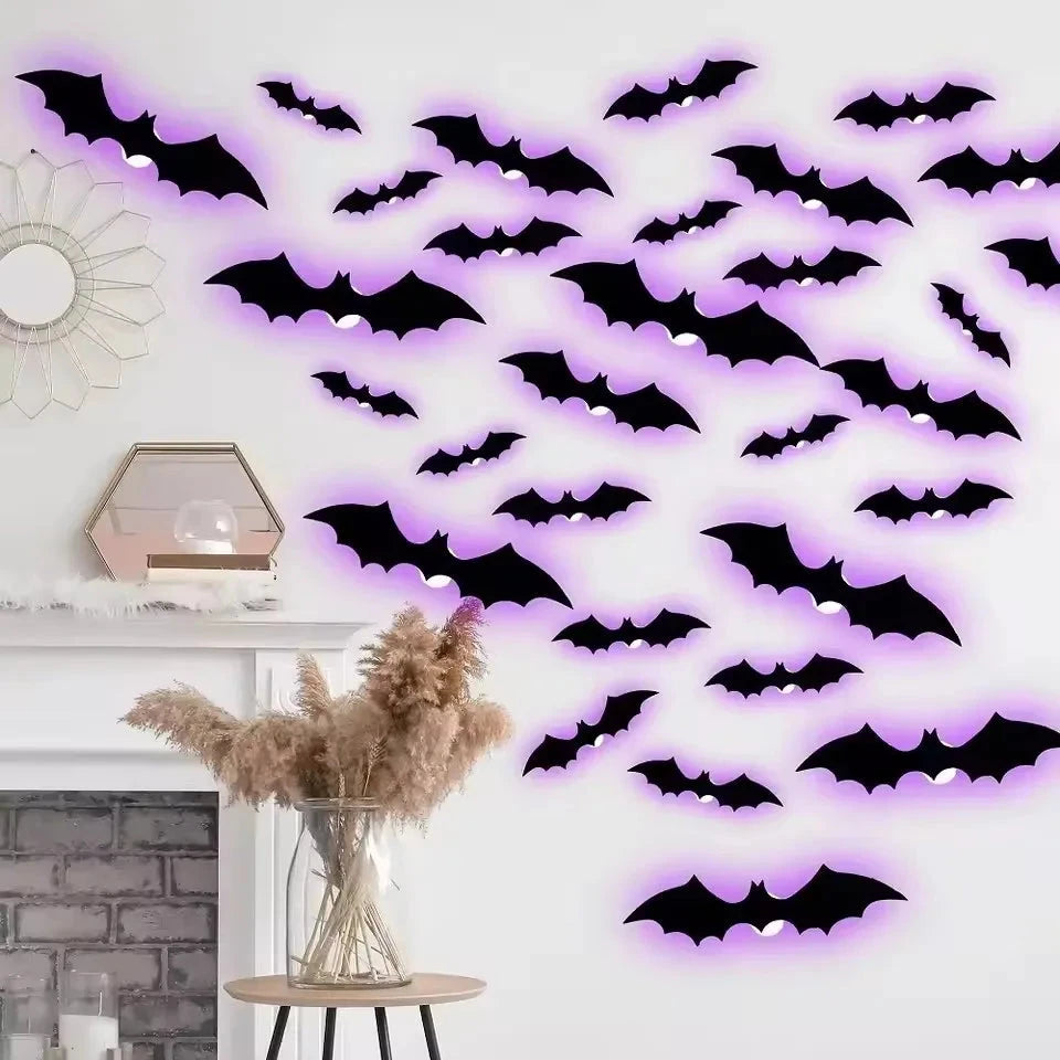3D Haunted Bat LED Wall Decal