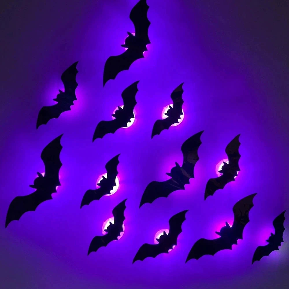 3D Haunted Bat LED Wall Decal