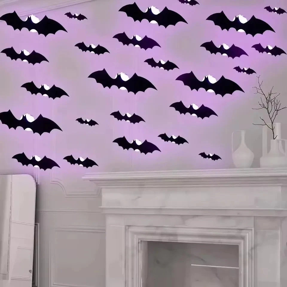 3D Haunted Bat LED Wall Decal