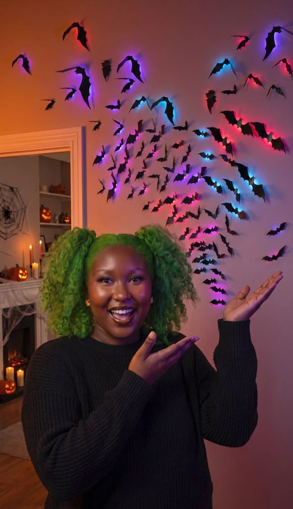3D Haunted Bat LED Wall Decal