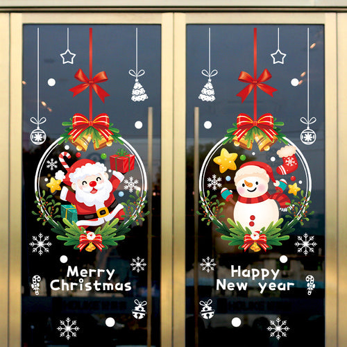 Christmas Window Stickers – Santa Claus Holiday Glass & Door Decorations