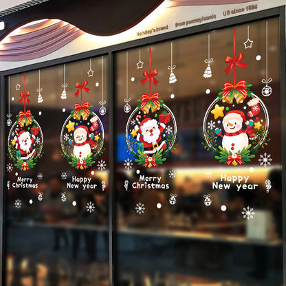 Christmas Window Stickers – Santa Claus Holiday Glass & Door Decorations